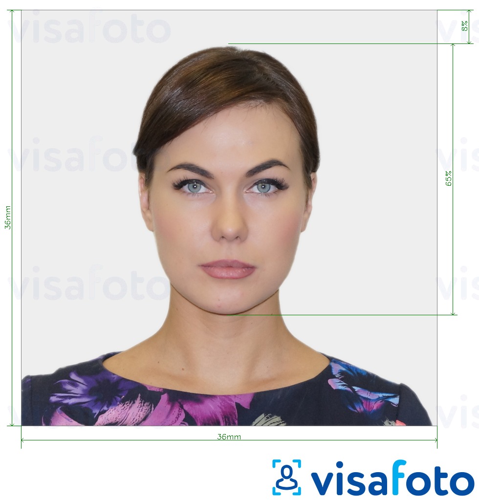 Eksempel på billede for Græsk ID-kort 3,6x3,6 cm (36x36 mm) med præcis størrelsesspecifikation.