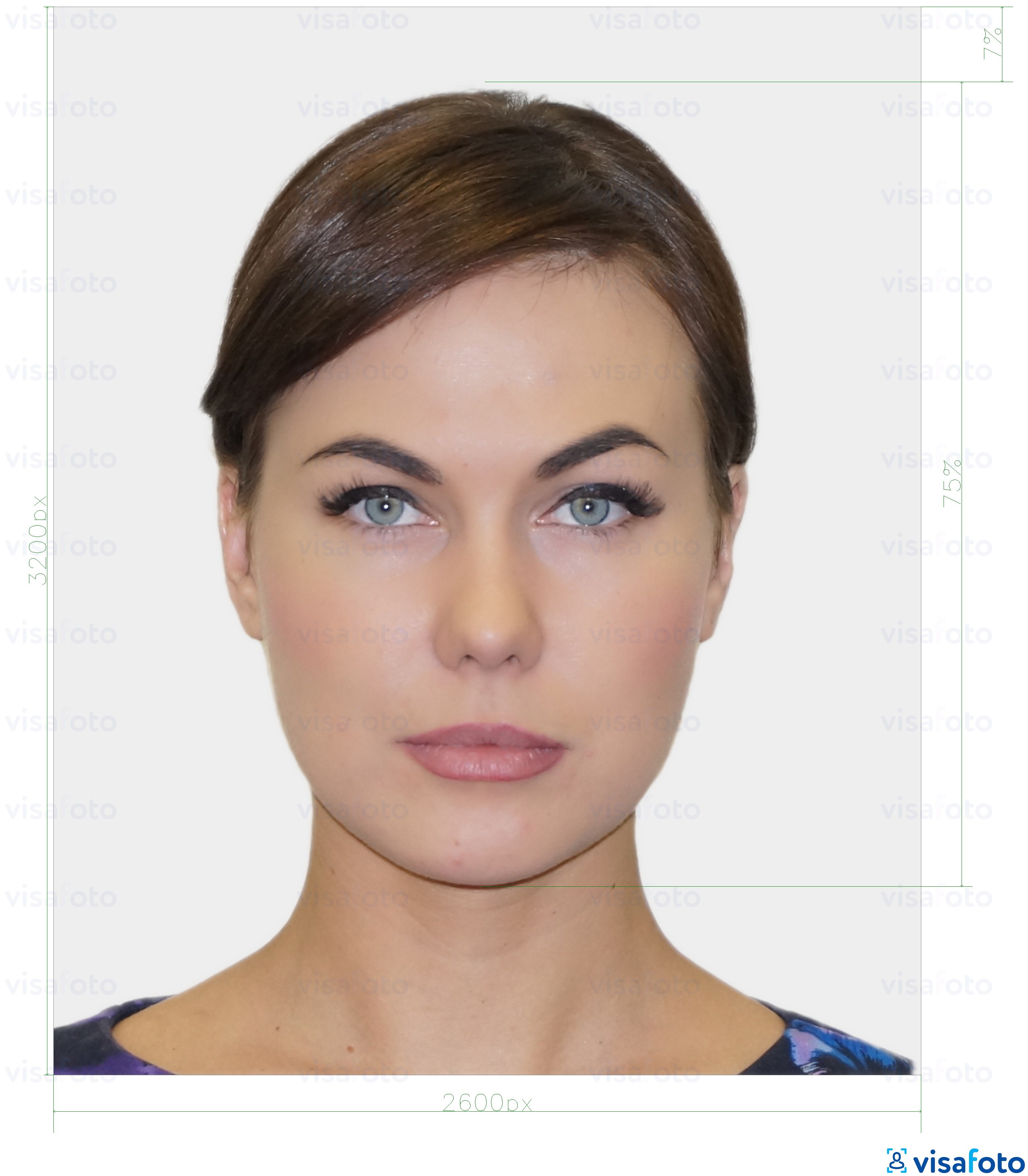 Eksempel på billede for Estland resident digitalt identitetskort 1300x1600 pixels med præcis størrelsesspecifikation.