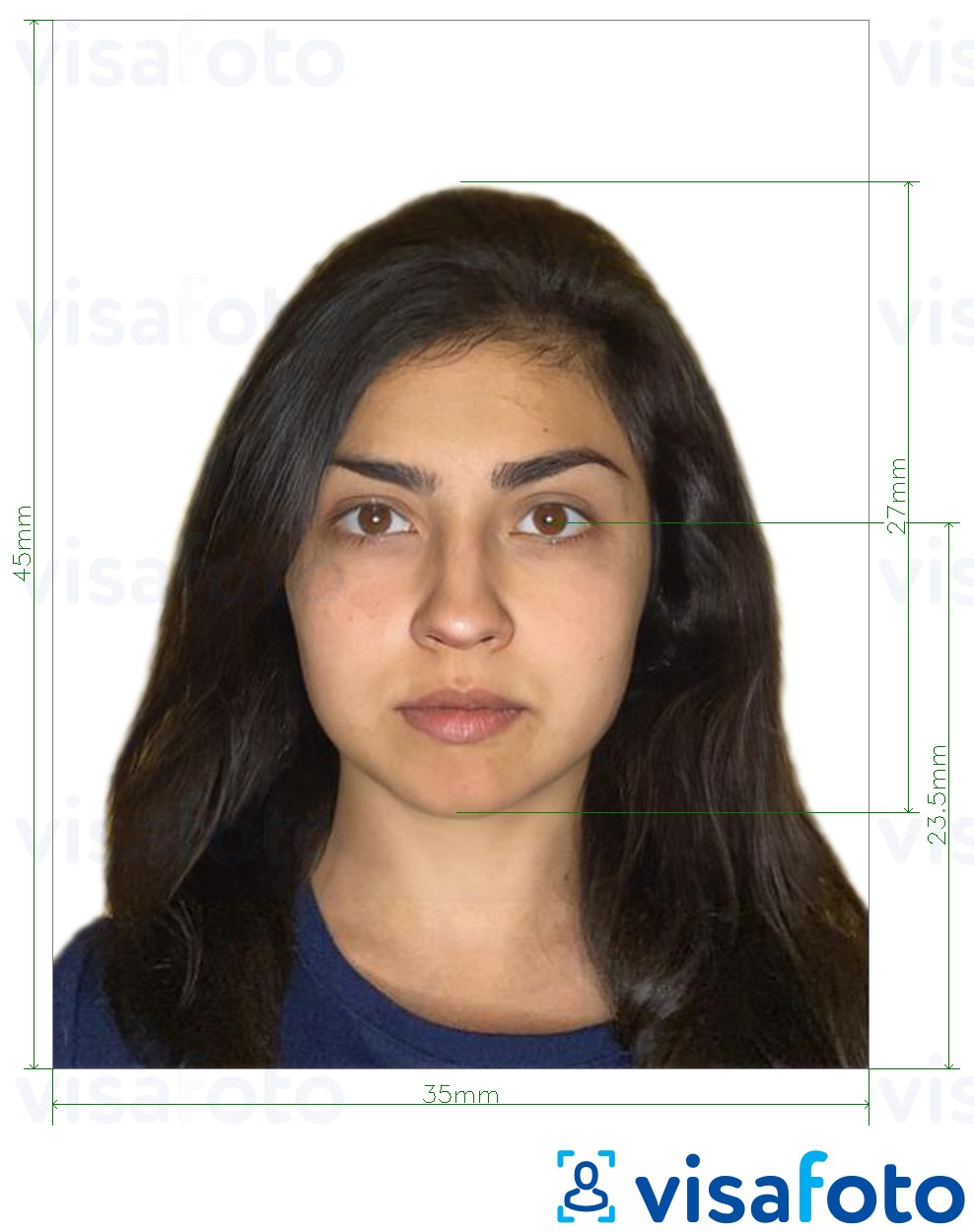 Eksempel på billede for Pakistan babyer NADRA ID kort 35x45 mm med præcis størrelsesspecifikation.