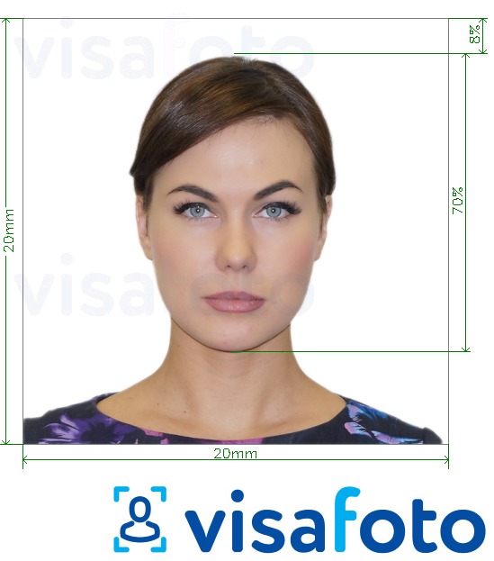 Eksempel på billede for Foto 2x2 cm med præcis størrelsesspecifikation.
